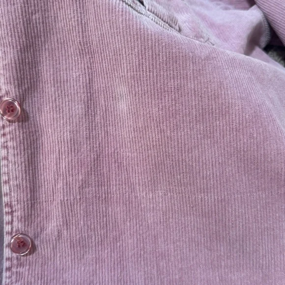 Vintage 90s Pink Corduroy Shacket Distressed Soft Grunge Oversized XL - Picture 16 of 16